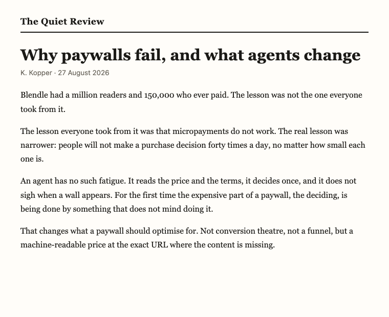 A gated article rendered for an authenticated subscriber: the whole piece,
with no paywall anywhere